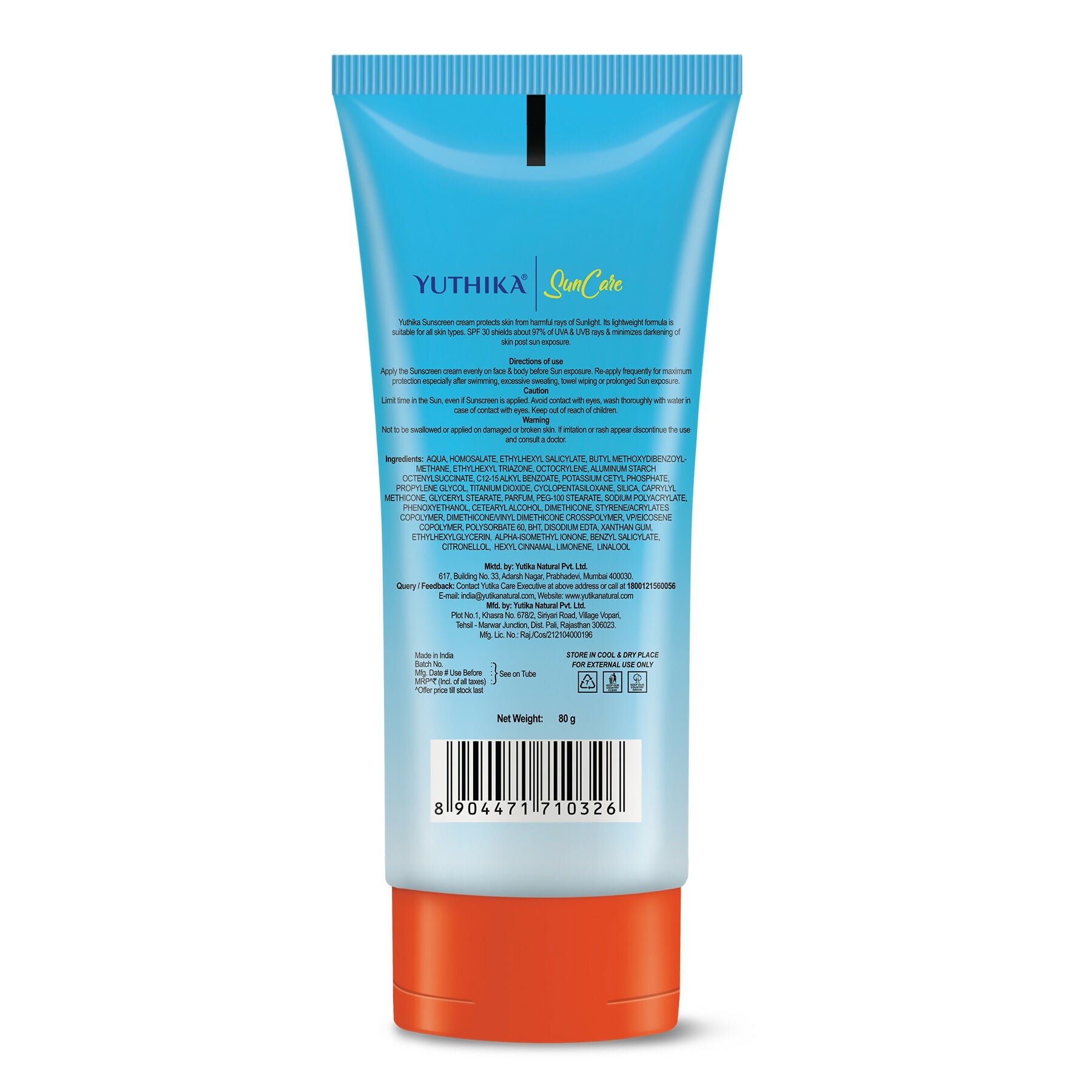 Yuthika Sunscreen Lotion SPF 30 PA+++ | Grocsy