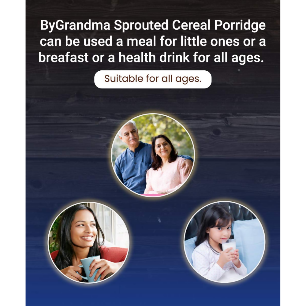 By Grandma Sprouted Cereal Instant Kichidi - Mix-Broken Wheat And Moong Dal | Grocsy
