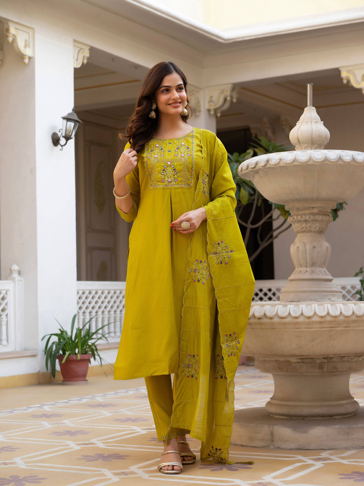 Pramukh Fab Mustard Color Viscose Mango Silk Kurta Set | Grocsy