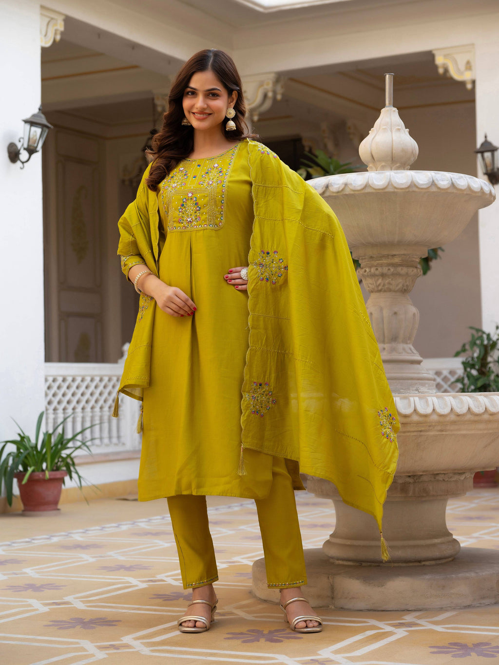 Pramukh Fab Mustard Color Viscose Mango Silk Kurta Set | Grocsy