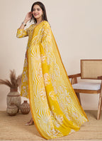 Prazu Fashion Yellow Printed Cotton Blend Festival Wear Salwar Suit | Grocsy
