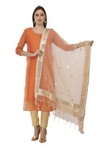 Mominos Fashion Moeza Orgenza Gotta Patti Light Golden Dupatta | Grocsy