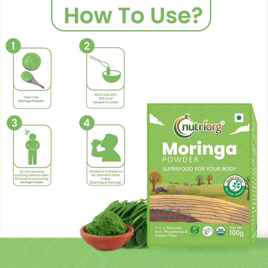 Nutriorg Certified Organic Moringa Powder | Grocsy
