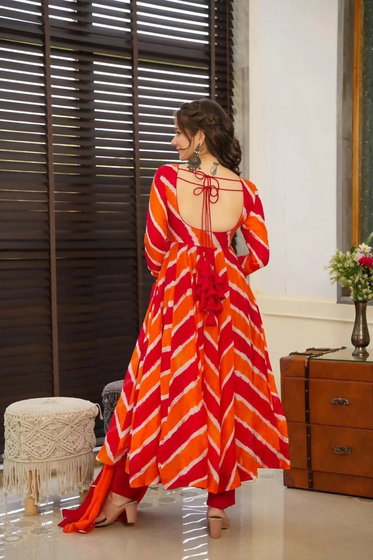Aayaa Designer Printed Tebby Silk Suit - Multi Color | Grocsy