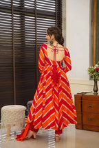 Aayaa Designer Printed Tebby Silk Suit - Multi Color | Grocsy