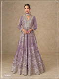 Teeya Creation Onion Color Chinon Silk Heavy Embroidery Work Party Wear Long Gown | Grocsy