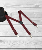 Manet Boys Solid Suspenders - Maroon | Grocsy