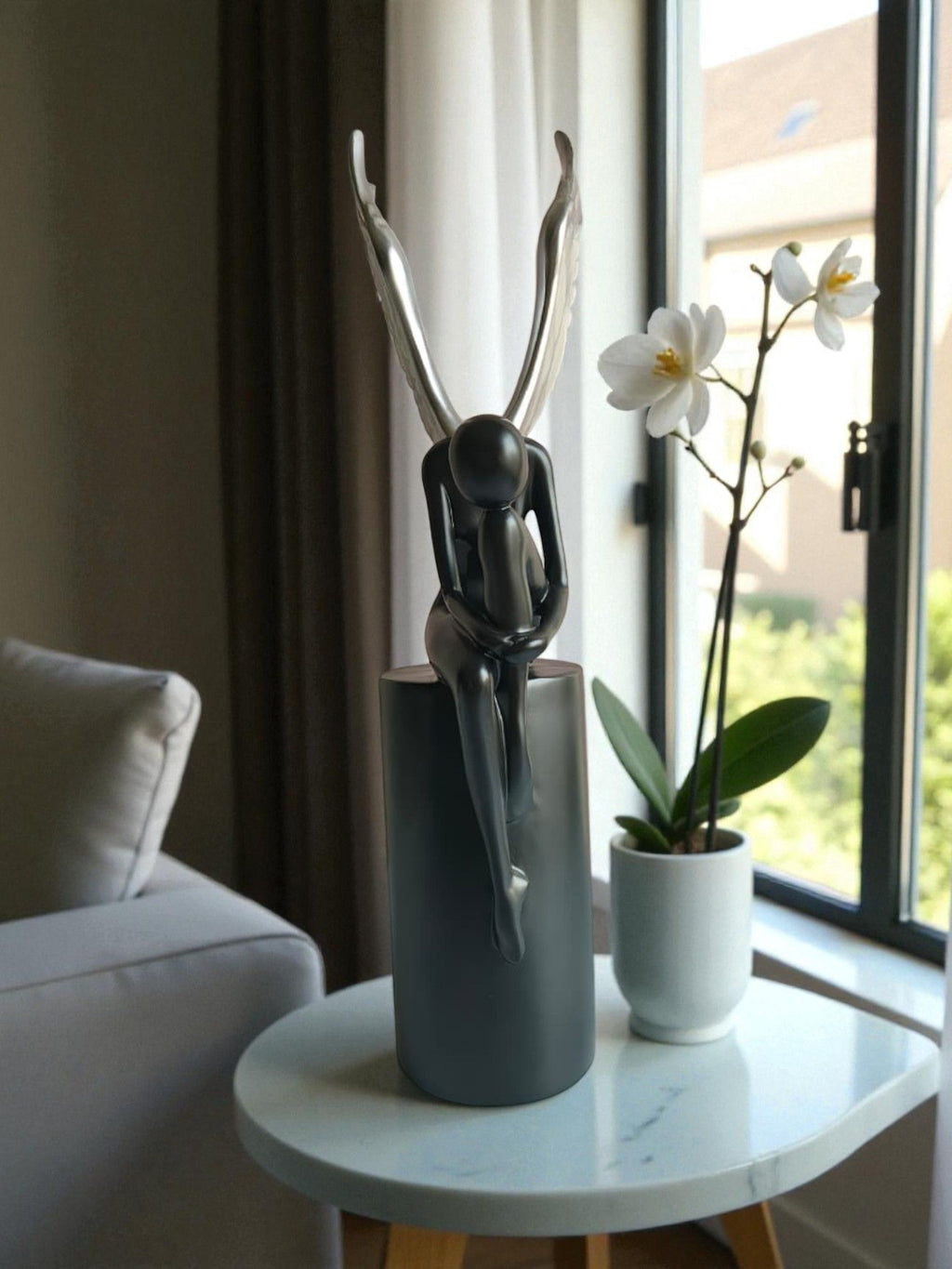 Sun Mun Decors Black & Silver Lady with Wings | Grocsy