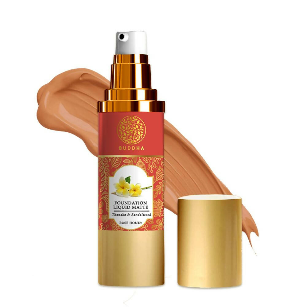 Buddha Natural Liquid Foundation Matte Rose Honey | Grocsy