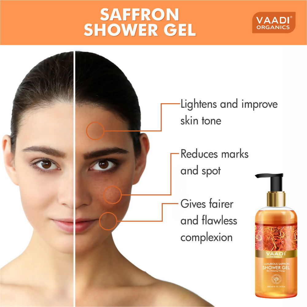 Vaadi Herbals Luxurious Saffron Shower Gel | Grocsy