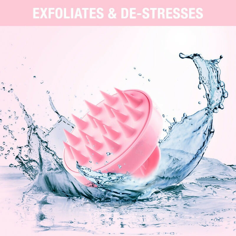 Nykaa Naturals Scalp Massager Brush For Blood Circulation & Natural Hair Growth - Pink | Grocsy