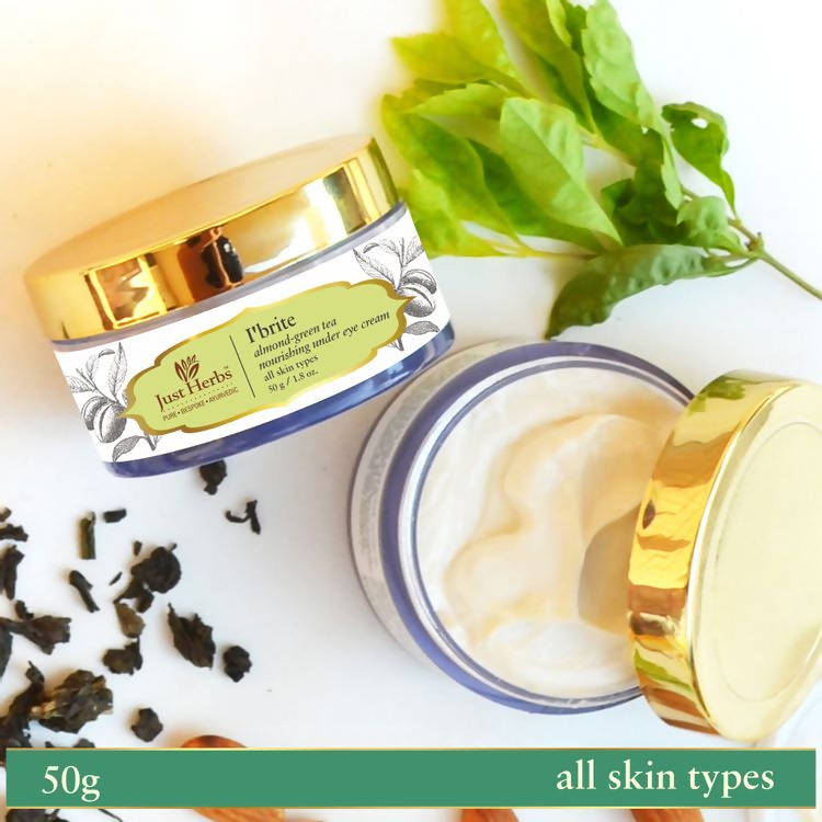 Just Herbs I'brite Almond & Green Tea Nourishing Under Eye Cream | Grocsy