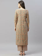 Miravan Women's Pure Cotton Printed Straight Kurta And Palazzo | Grocsy