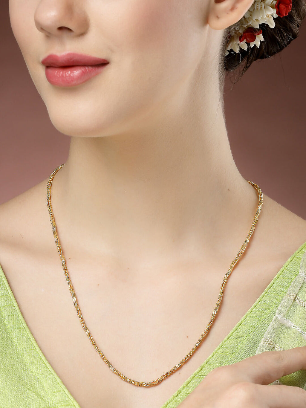 NVR Women's Gold-Polished Minimal Chain | Grocsy