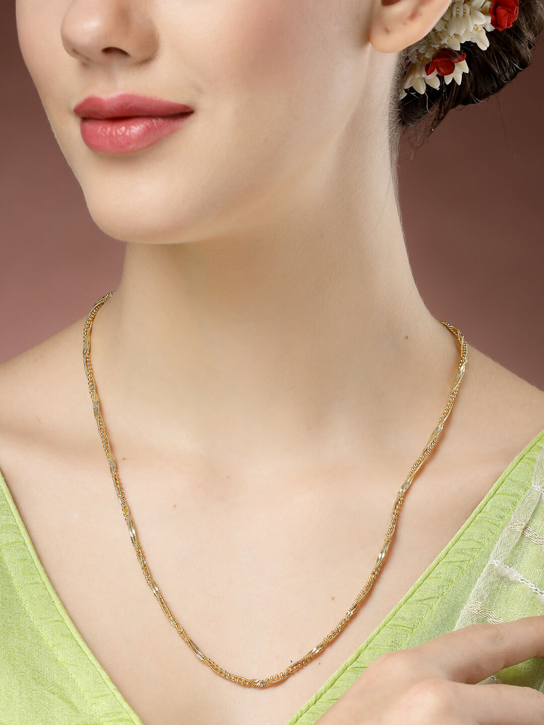 NVR Women's Gold-Polished Minimal Chain | Grocsy