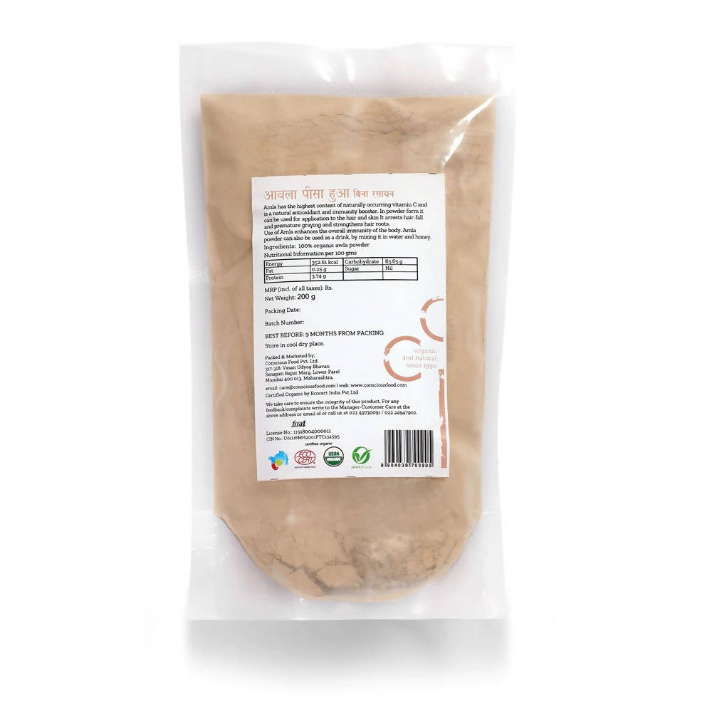 Conscious Food Organic Amla Powder (Indian Gooseberry) | Grocsy