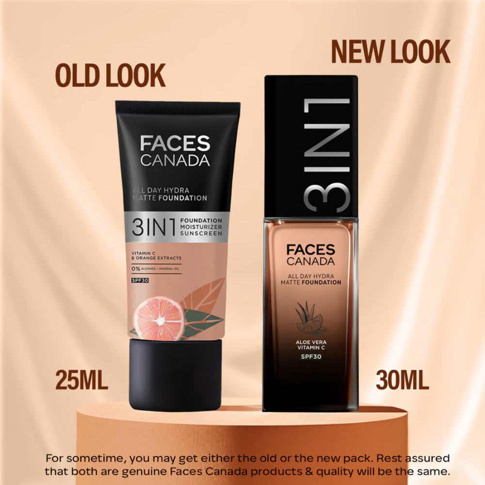 Faces Canada All Day Hydra Matte 3 in 1 Foundation - Caramel Natural 023 | Grocsy