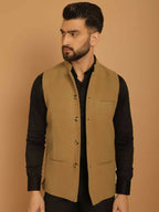 Even Apparels Pure Wool Nehru Jacket - Beige | Grocsy