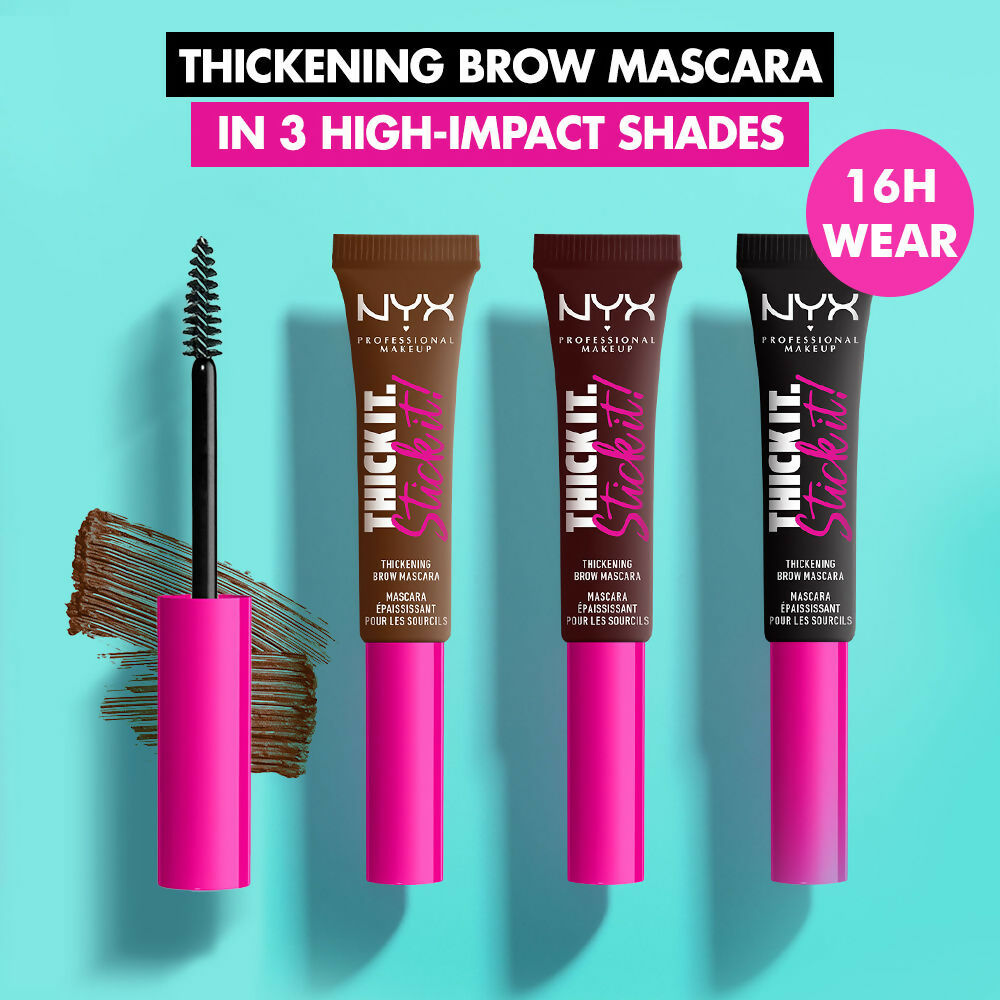 NYX Professional Makeup Thick It Stick It Brow Mascara - Black | Grocsy