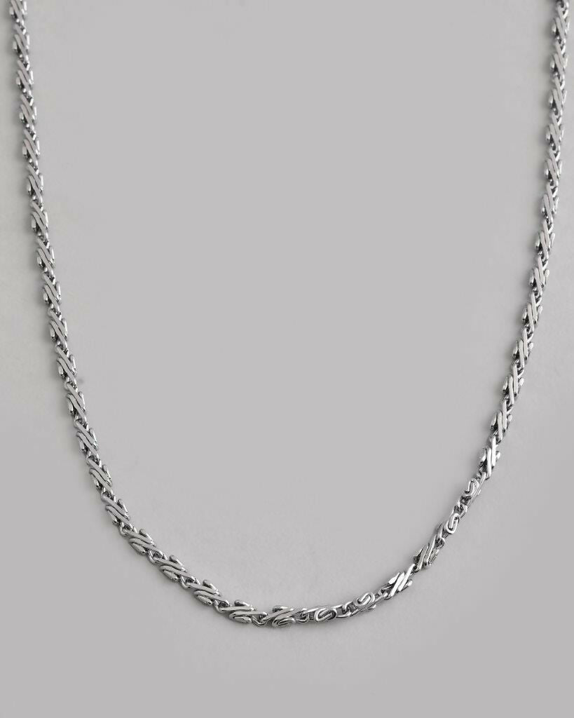 VOJ Silver Plated Designer Chain For Men | Grocsy