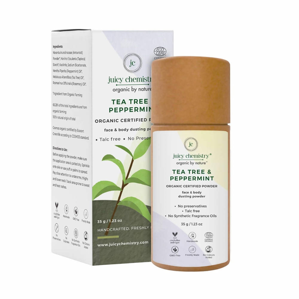 Juicy Chemistry Tea Tree & Peppermint Face & Body Dusting Powder | Grocsy