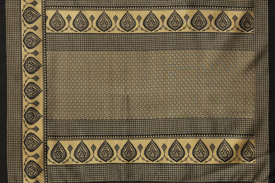 Vamika Black Printed Art Silk Saree | Grocsy