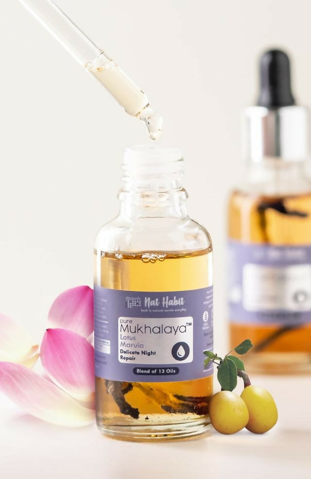 Nat Habit Pure Lotus Marula Mukhalaya Face Oil | Grocsy