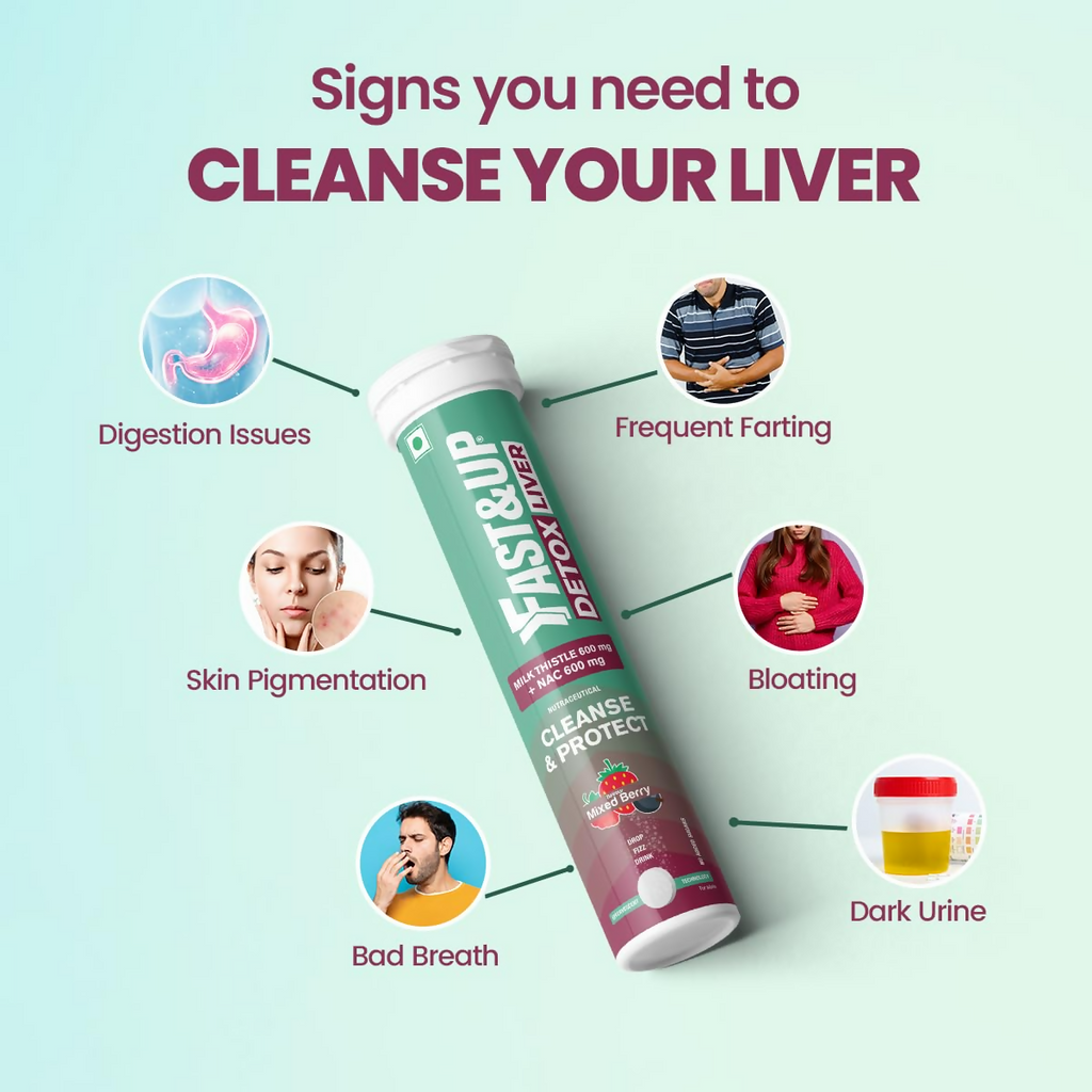 Fast&Up Liver Detox - Daily Liver Cleanser Drink Milk Thistle + NAC Tablets | Grocsy