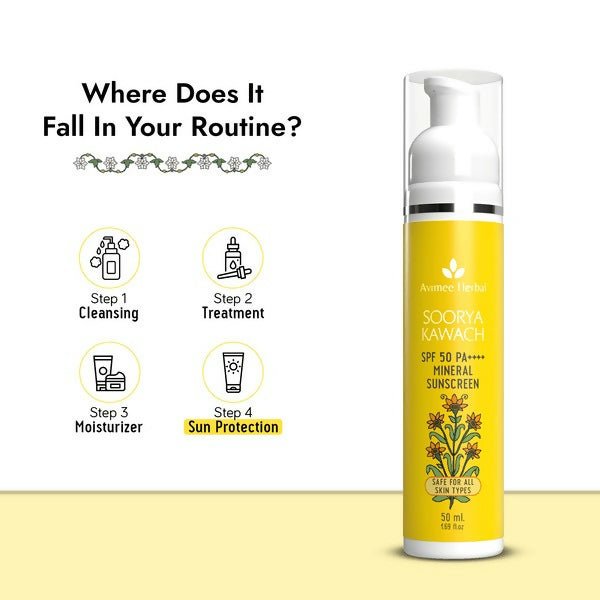 Avimee Herbal Soorya Kawach (Suncreen) SPF50 PA++++ For All Skin Types | Grocsy