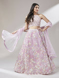 House of Panchhi Coral Net heavy Sequinse embroidery Lehenga choli & Dupatta | Grocsy