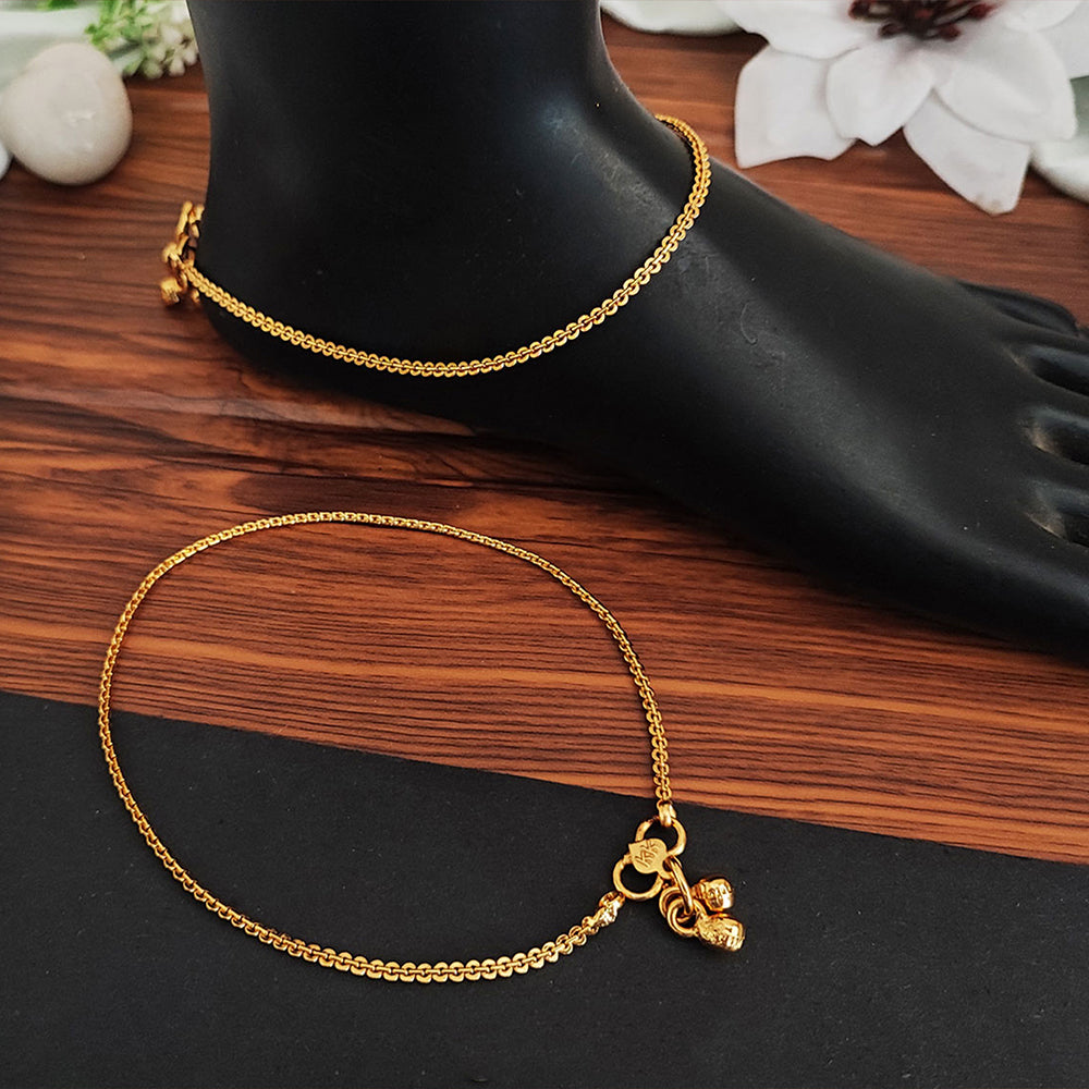 JS Fashion Antique Jewellery High Gold Polish Fancy Classic Design Indian Traditional Wear Payal Set for Women & Girls | Grocsy