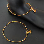 JS Fashion High Gold Simple Beaded Payal for Women & Girls | Grocsy
