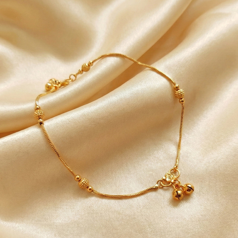 JS Fashion Elegant High Gold Simple Beads Anklet for Women & Girls | Grocsy