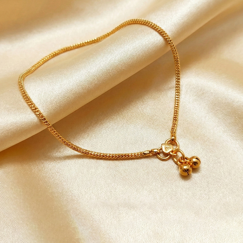 JS Fashion High Gold Thick Chain Traditional Anklet for Women & Girls | Grocsy
