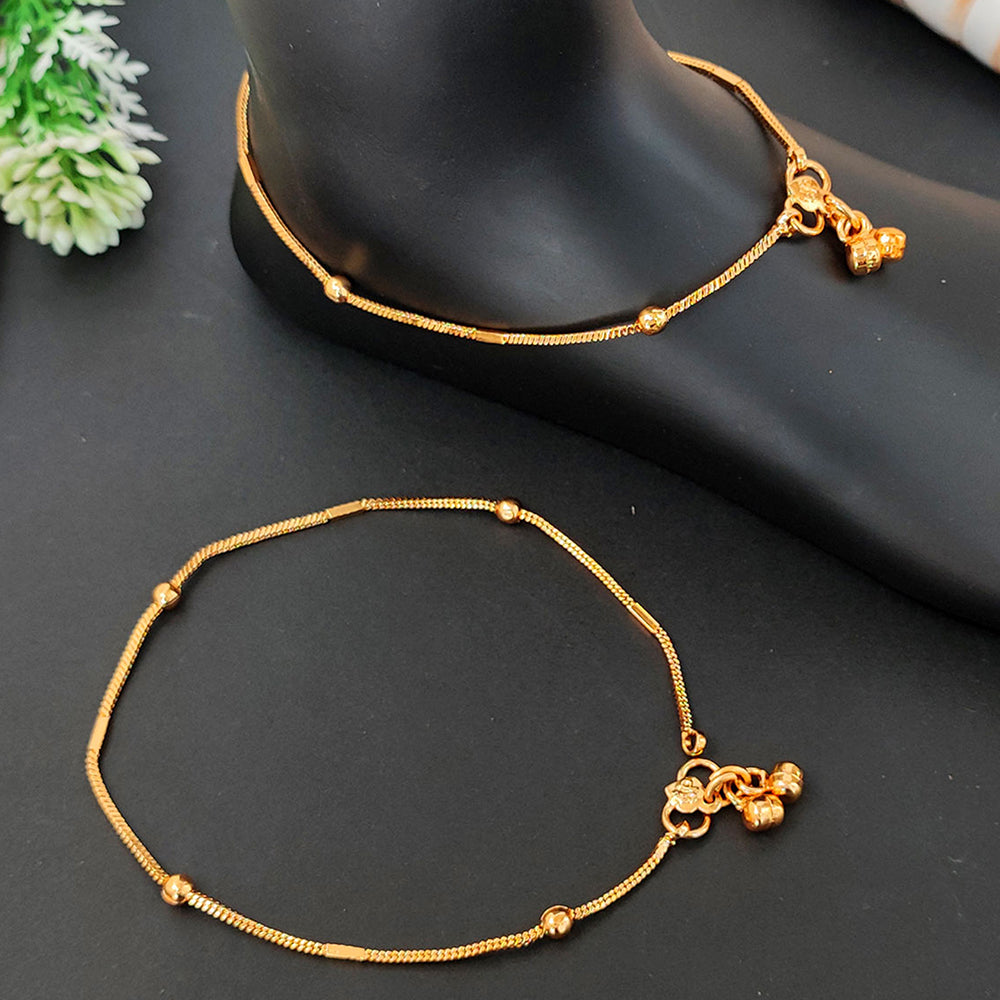 JS Fashion Classic High Gold Beaded Payal for Women & Girls | Grocsy