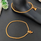 JS Fashion High Gold Heavy Box Chain Traditional Payal for Women & Girls | Grocsy