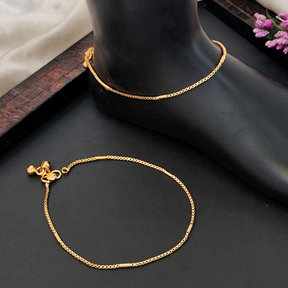 JS Fashion Simple High Gold Anklet with Elegant Detailing for Women & Girls | Grocsy