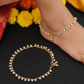 JS Fashion Designer High Gold Polish Clustered Pearl Payal for Women & Girls | Grocsy