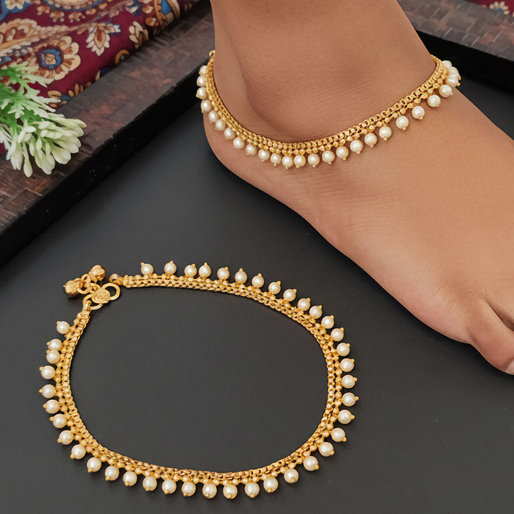 JS Fashion Antique Design High Gold Polish Party Wear Payal for Women & Girls | Grocsy