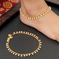 JS Fashion High Gold Fancy Pearl Anklet for Women & Girls | Grocsy