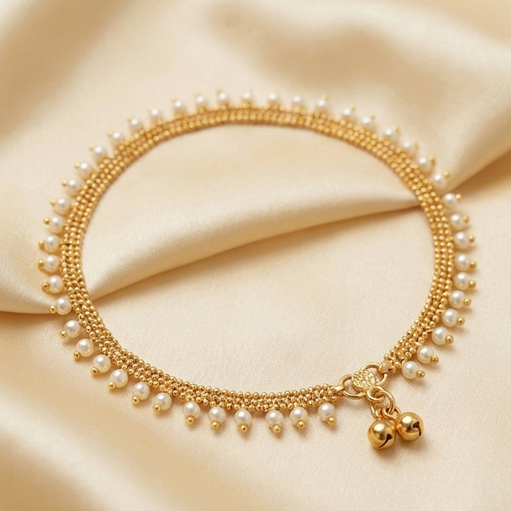 JS Fashion Premium High Gold Bridal Anklet Payal for Women & Girls | Grocsy