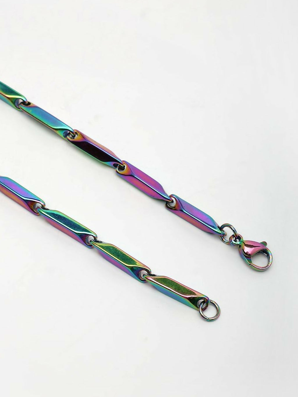 NVR Men's Handcrafted Multicolour Rhodium Plated Chain | Grocsy