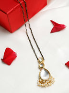 Black Gold-Polished Kundan Mangalsutra - Ruby Raang | Grocsy