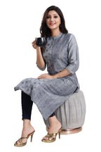 Snehal Creations Grey Cotton Silk Formal Wear Tunic For Women | Grocsy