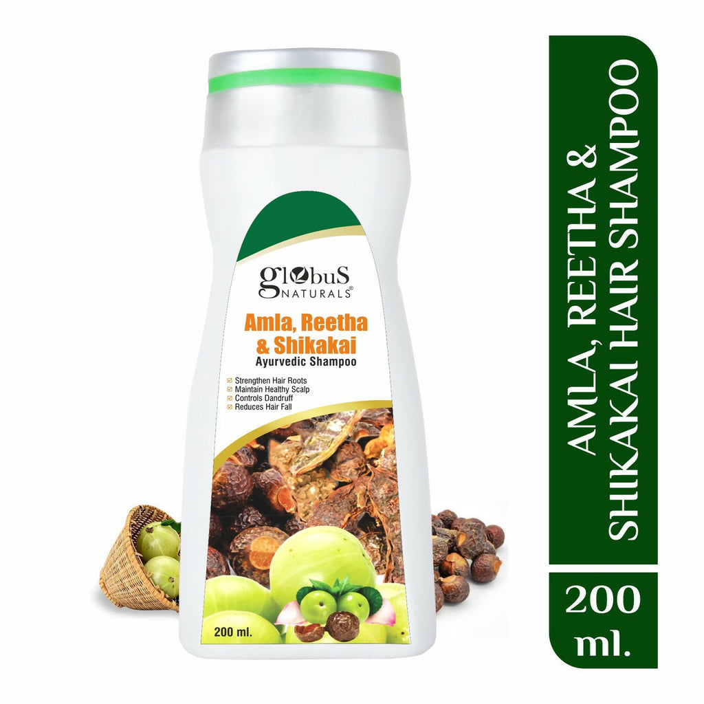 Globus Naturals Amla Reetha Shikakai Shampoo | Grocsy