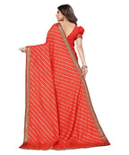 Vamika Dola Silk Red Lace Border Bollywood Style Saree (SUCHI RED) | Grocsy