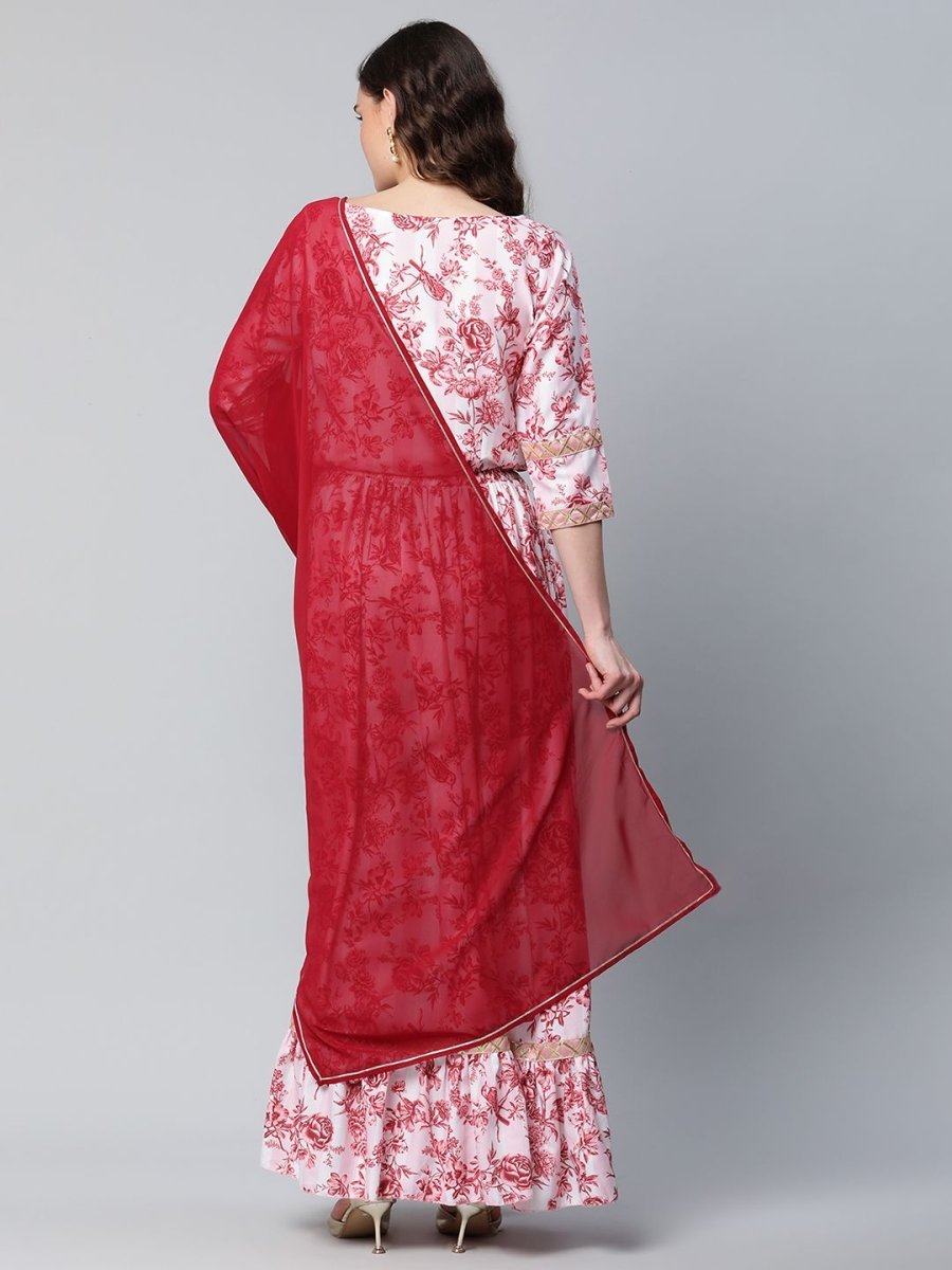 Ahalyaa Women Rayon Pretty Pink Printed Ready to Wear Lehenga Choli with Dupatta | Grocsy