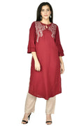 Joban Fashion Wine Cotton Rayon Kurta Set | Grocsy