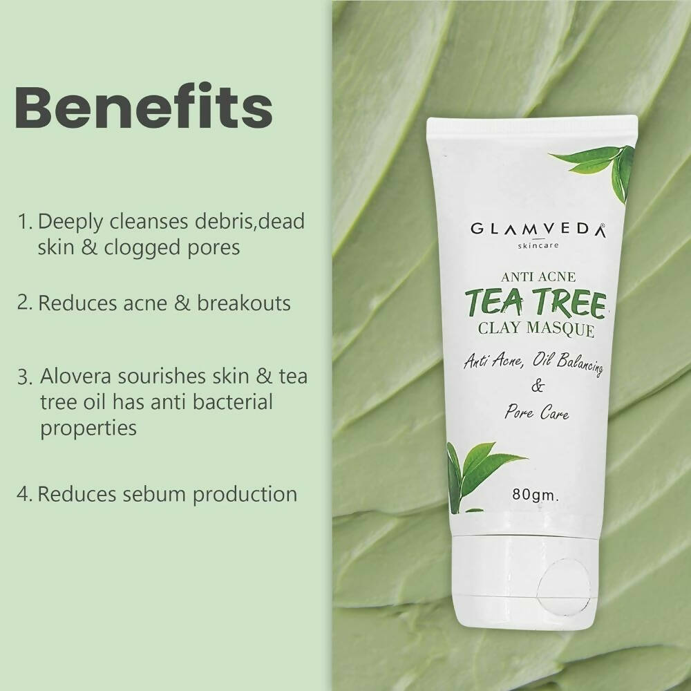 Glamveda Tea Tree Anti Acne Mud Mask | Grocsy