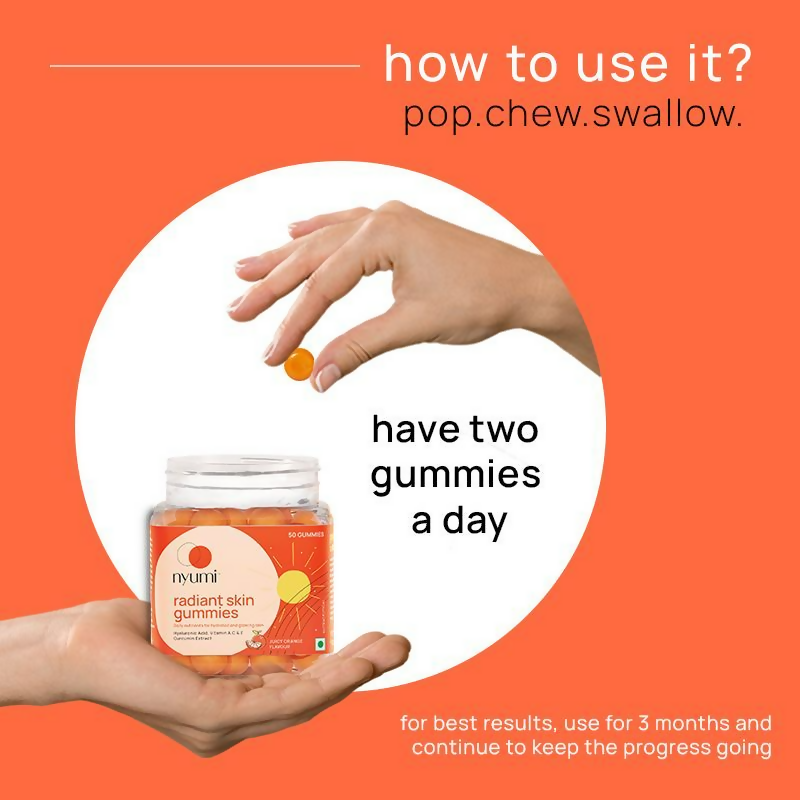Nyumi Collagen Gummies For Glowing, Hydrated, Youthful Skin - Vitamin C & Hyaluronic Acid | Grocsy